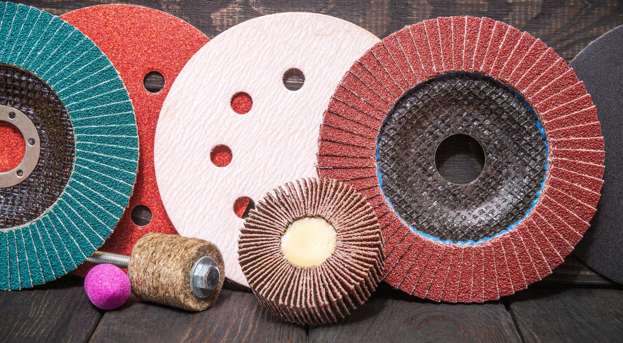 assortment of abrasive material