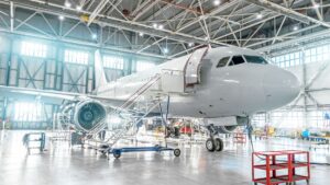 airplane that needs maintenance