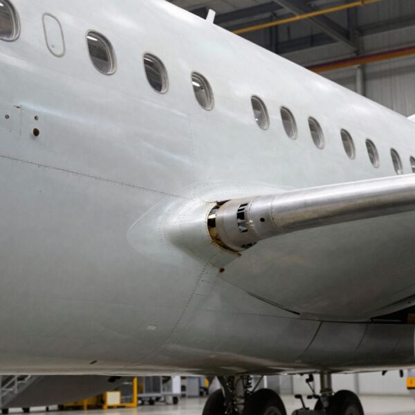 Close-up of an aircraft fuselage showing clean, corrosion-free fastener joints.