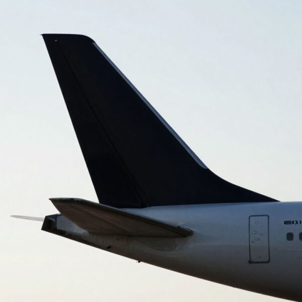 An aircraft tail section representing the longevity provided by quality fasteners.